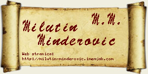 Milutin Minderović vizit kartica